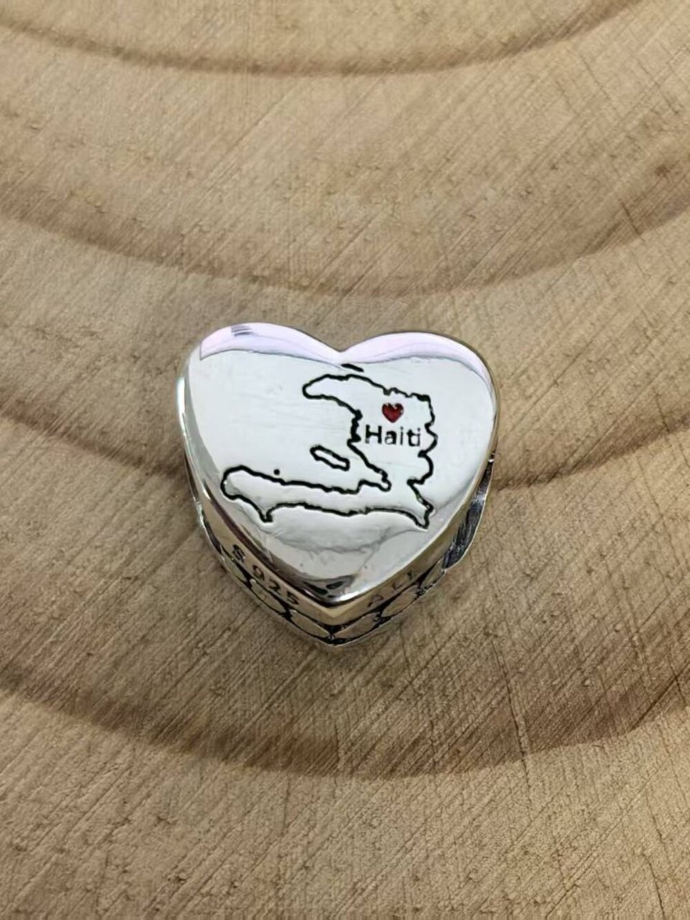 Pandora Haiti Exclusive Travel Heart Charm Pendant, S925 Silver Jewelry